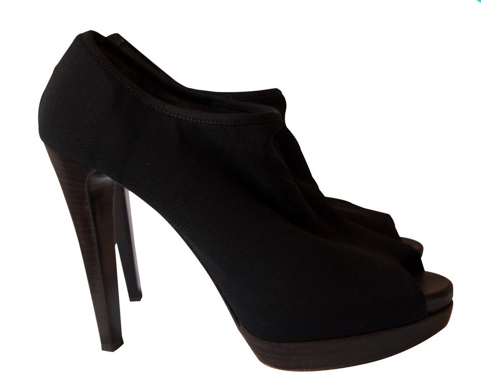 Stuart Weitzman Black Peeptoe Booties