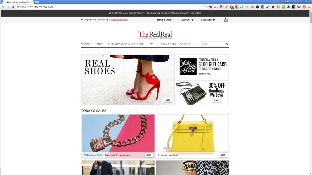 TheRealReal site