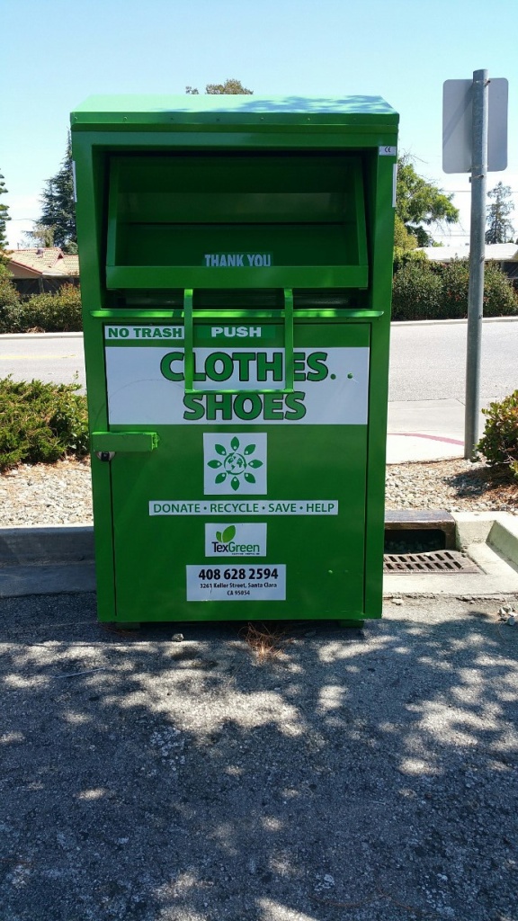 Clothes and shoes recycling bin