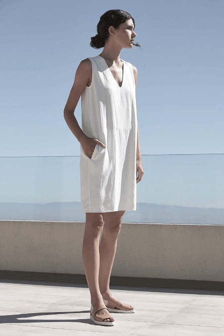 Everlane The Japanese GoWeave Sleeveless V-Neck Dress