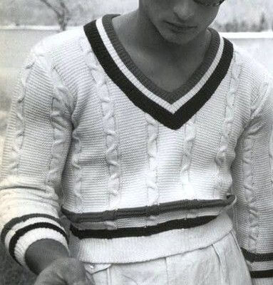 Vintage L'UOMO vogue May-June 95 Tennis sweater