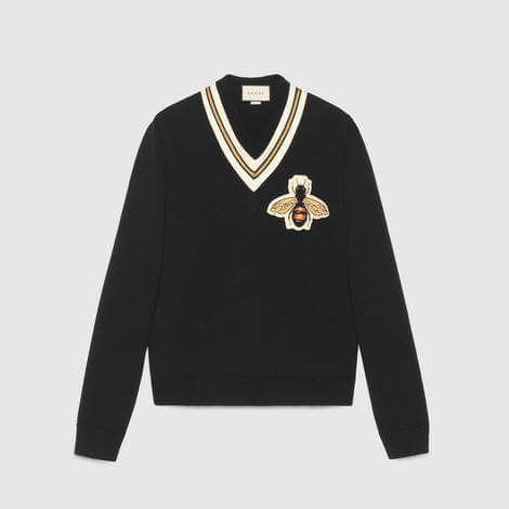Gucci Sweater-Wool V neck tennnis sweater