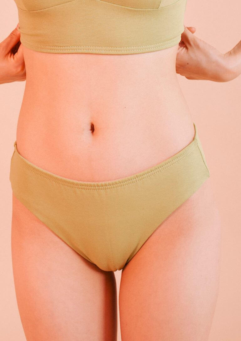 green bottoms LOV sustainable organic cotton underwear for women promoting a body positive image