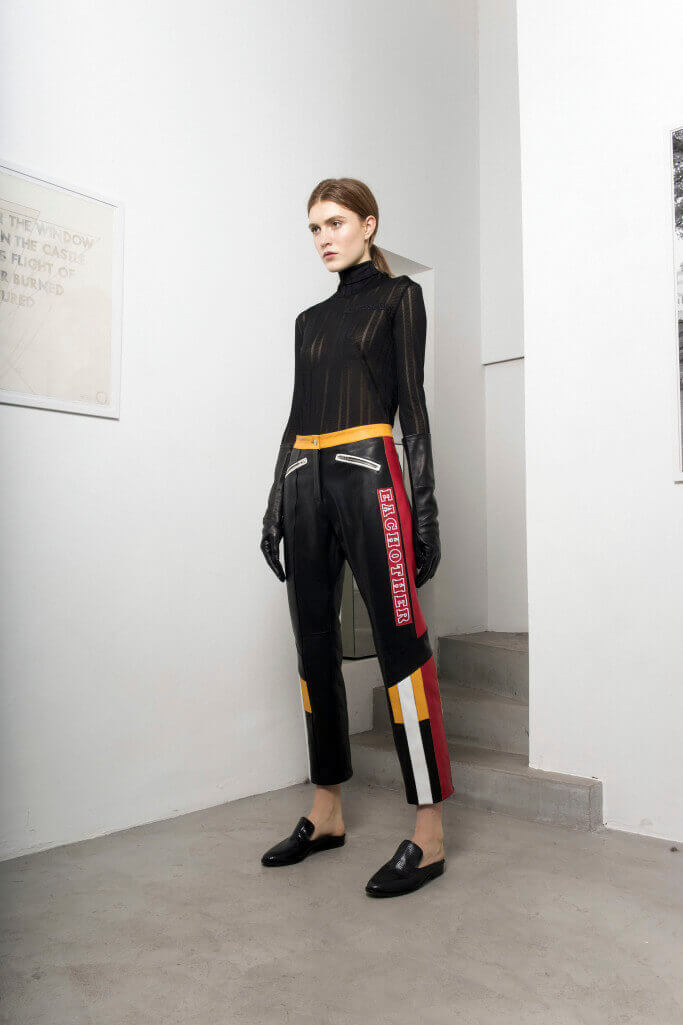 Graphic leather pants Each x Other Pre Fall 2017
