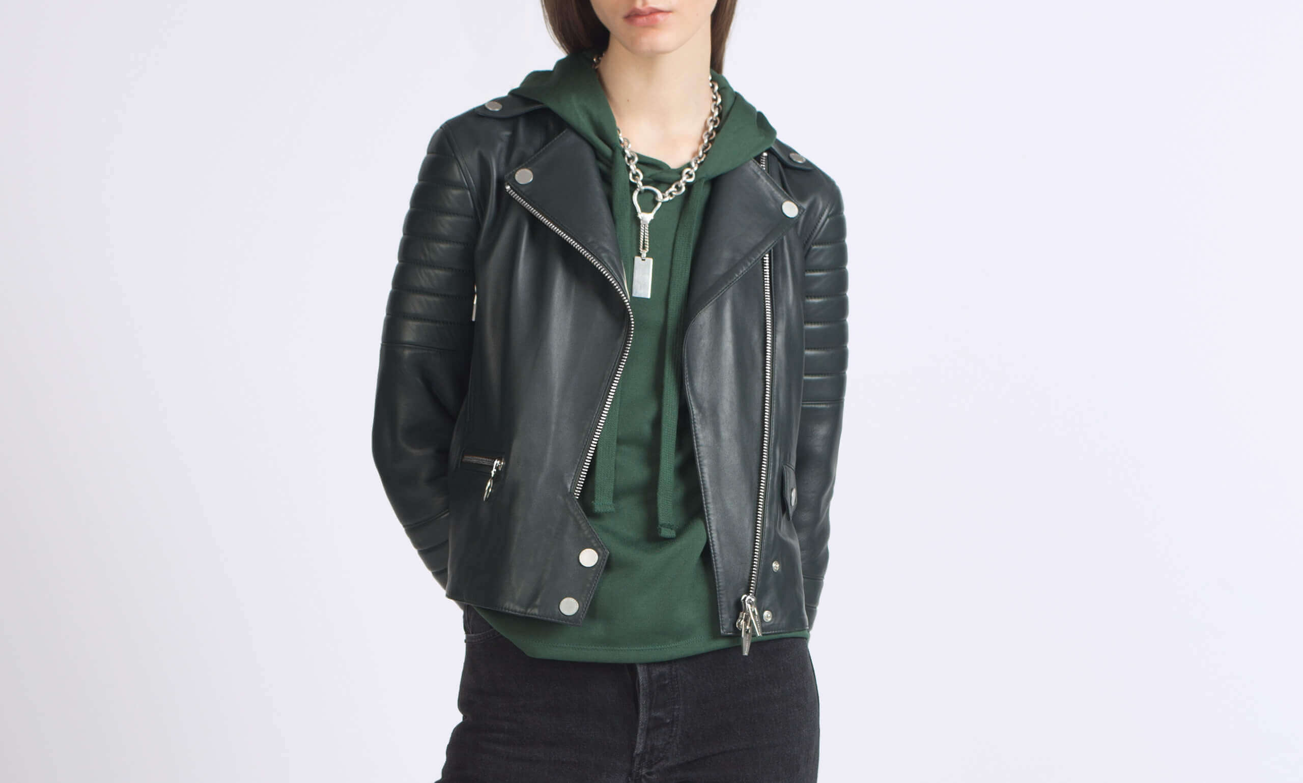 Rainer Zero Moto Jacket in Green