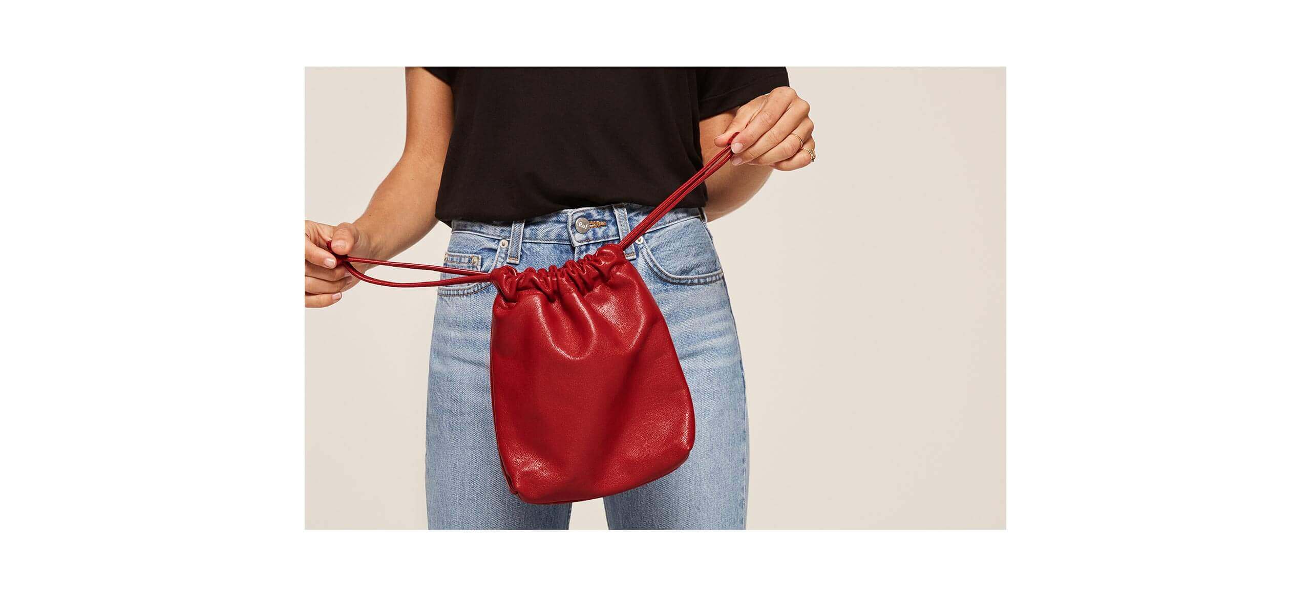 reformation red pouch almost french collection