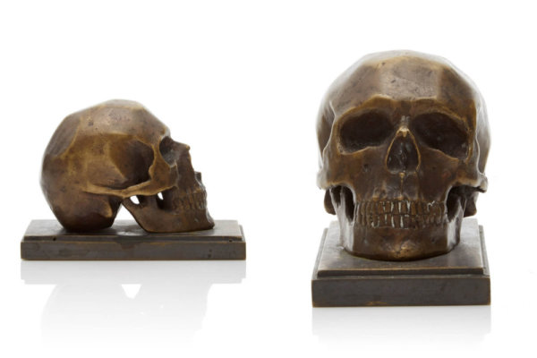 Bronze Skull Sculpture Antique