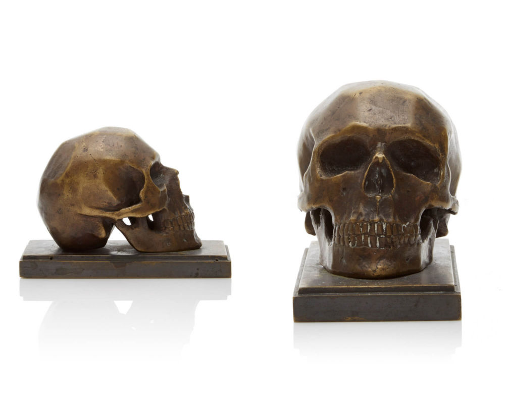 Bronze Skull Sculpture Antique