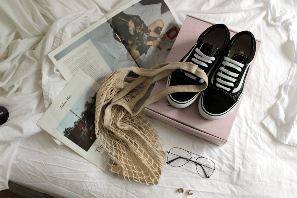 dolores haze editorial vans shoes, net bag