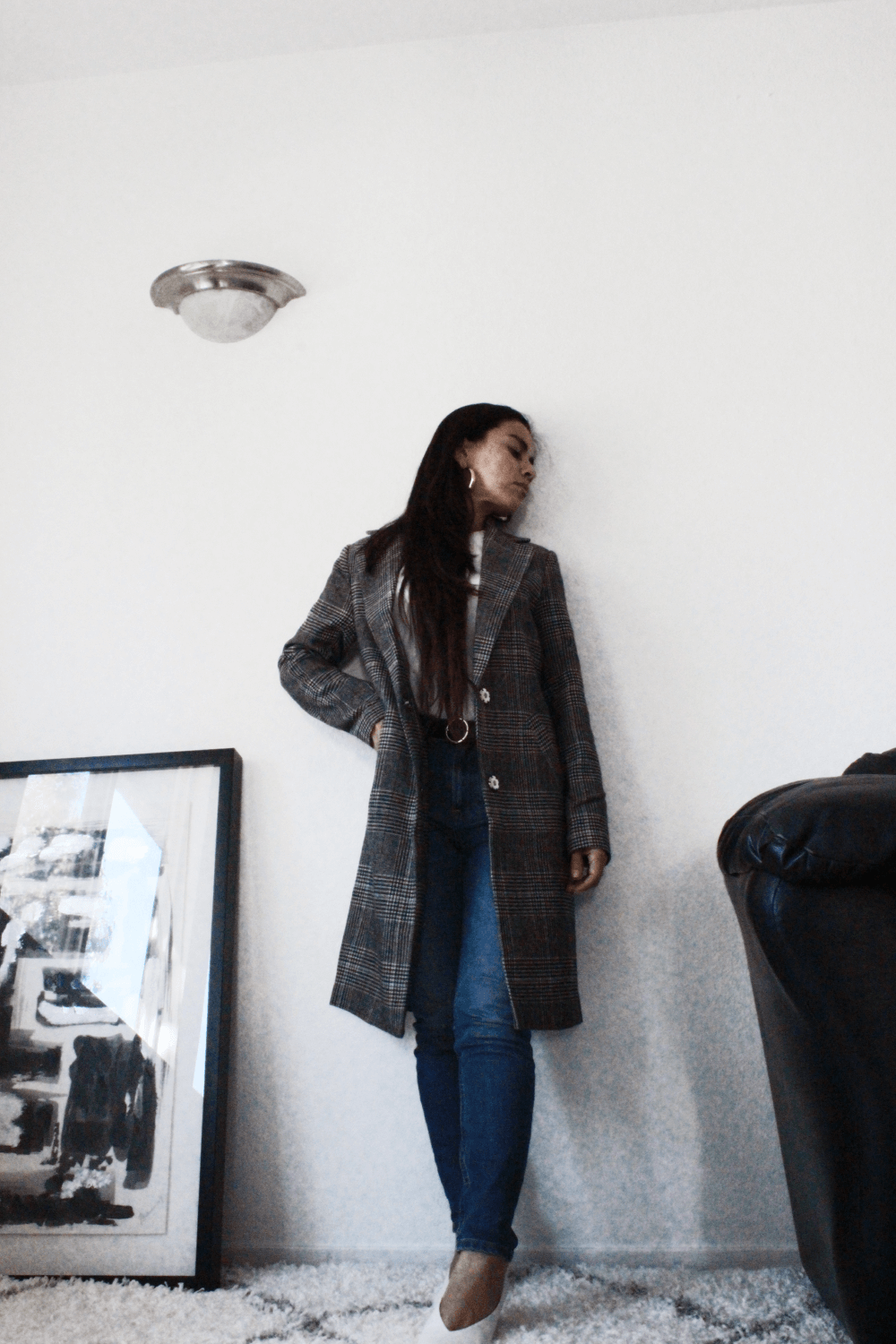 Fall Uniform | Everlane Denim and houndstooth coat