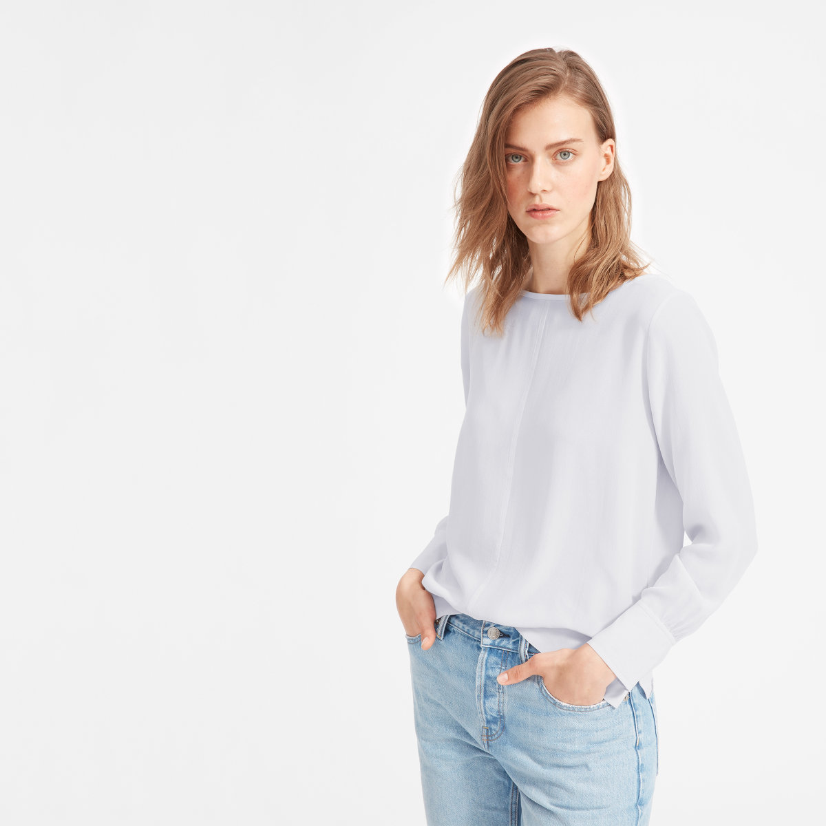 The Clean Silk Boatneck Blouse