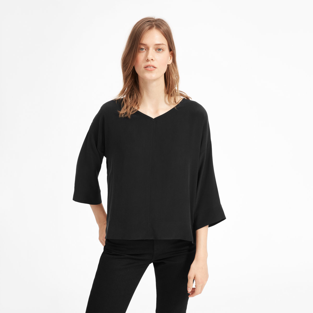 The Clean Silk V-Neck Blouse