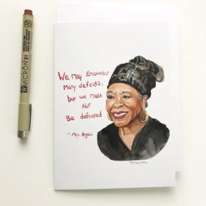 Maya Angelou portrait and quote card