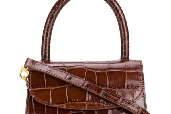 by FAR mini croco embossed leather bag