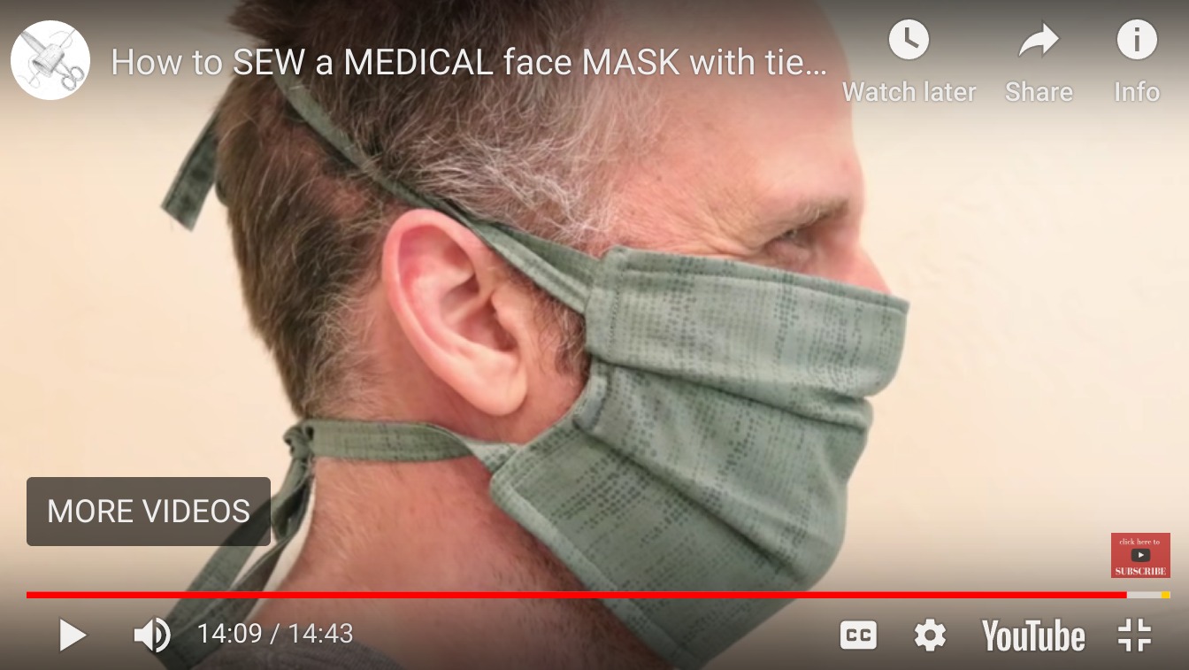 diy surgical face mask with fabric loops